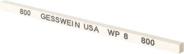 Made in USA - 800 Grit Aluminum Oxide Square Polishing Stone - Super Fine Grade, 5/32" Wide x 4" Long x 5/32" Thick - Caliber Tooling