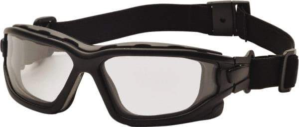 PYRAMEX - Size Universal, Clear Polycarbonate Anti-Fog & Scratch Resistant Lens, Hybrid Safety Glasses/Goggles - Direct Vent, Black Nylon Frame - Caliber Tooling