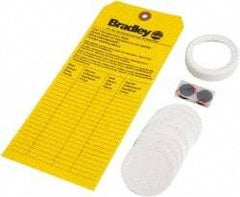 Bradley - Paper, Foam & Plastic Plumbed Wash Station Refill Kit - Yellow & White Matting, Includes Replacement Cap, Inspection Tag, (9) Foam Liners - Caliber Tooling