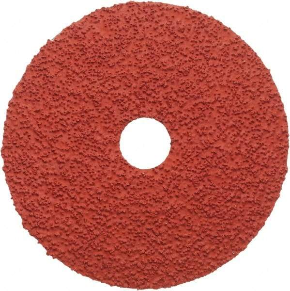 3M - 5" Diam 7/8" Hole 36+ Grit Fiber Disc - Very Coarse Grade, Ceramic, 12,000 Max RPM, Series 987C - Caliber Tooling