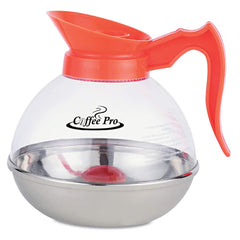 Coffee Pro - Coffee, Tea & Accessories; Breakroom Accessory Type: Decanter ; For Use With: Use with Coffee Pro Institutional Coffee Makers. ; Breakroom Accessory Description: Decanters/Pitchers-Coffee Service; Glass ; Color: Clear/Orange Handle - Exact Industrial Supply