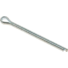 Value Collection - 1/8" Diam x 1-3/4" Long Extended Prong Cotter Pin - Grade 2, Zinc-Plated, Steel - Caliber Tooling