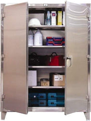 Strong Hold - 4 Shelf Locking Storage Cabinet - Stainless Steel, 36" Wide x 24" Deep x 72" High, Dark Gray - Caliber Tooling