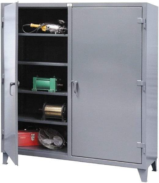 Strong Hold - 8 Shelf Locking Storage Cabinet - Steel, 60" Wide x 24" Deep x 78" High, Dark Gray - Caliber Tooling