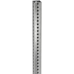 TAPCO - 12' High, Galvanized Traffic Sign Post - Steel, 7/16" Hole Diam, Silver - Caliber Tooling