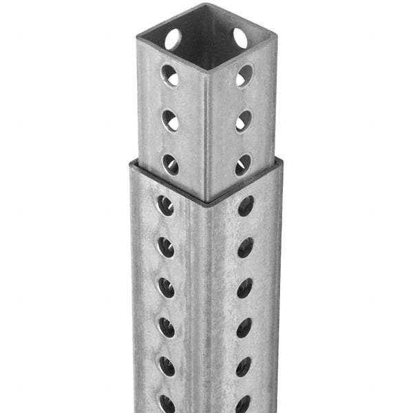 TAPCO - 4' High, Galvanized Traffic Sign Post - Steel, 7/16" Hole Diam, Silver - Caliber Tooling