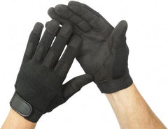 Ability One - Size 2XL Nylon/Spandura General Protection Work Gloves - For Mechanic's & Lifting, Uncoated, Hook & Loop Cuff, Full Fingered, Black, Paired - Caliber Tooling