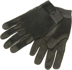 Ability One - Size M Nylon/Spandura General Protection Work Gloves - For Mechanic's & Lifting, Uncoated, Hook & Loop Cuff, Full Fingered, Black, Paired - Caliber Tooling