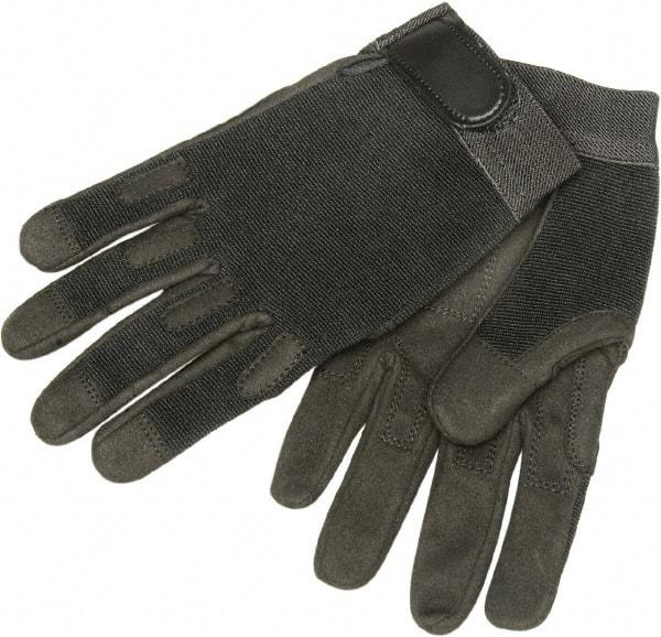 Ability One - Size S Nylon/Spandura General Protection Work Gloves - For Mechanic's & Lifting, Uncoated, Hook & Loop Cuff, Full Fingered, Black, Paired - Caliber Tooling