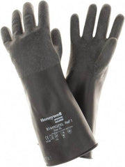 North - Size XL (10), 14" Long, 14 mil Thick, Butyl Chemical Resistant Gloves - Rough Finish, Rolled Cuff, Black, FDA Approved - Caliber Tooling