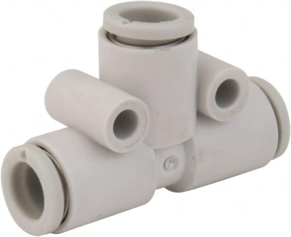 SMC PNEUMATICS - 12mm OD, Brass/Polybutylene Push-to-Connect Union Tee - 145 Max psi - Caliber Tooling