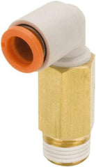 SMC PNEUMATICS - 5/16" Outside Diam, 1/8 NPT, Brass/Polybutylene Push-to-Connect Tube Extended Male Elbow - 145 Max psi - Caliber Tooling