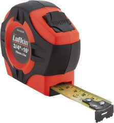 Lufkin - 16' x 3/4" Yellow Blade Tape Measure - 1/16" & 1mm Graduation, Inch/Metric Graduation Style, Chrome Case - Caliber Tooling