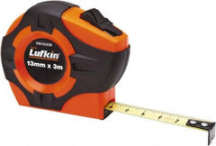 Lufkin - 10' Yellow Blade Tape Measure - 1 cm Graduation, A9 Graduation Style, High-Visibility Orange Case - Caliber Tooling