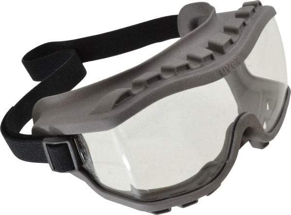 Uvex - Size Universal, Clear Polycarbonate Anti-Fog & Scratch Resistant Lens, Safety Goggles - Direct Vent, Gray TPE (Thermopoly Elastomer) Frame, Over the Glass Style - Caliber Tooling