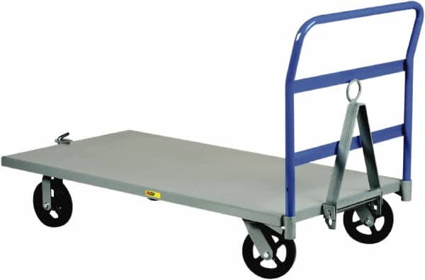 Little Giant - 2,000 Lb Capacity Steel Caster Steer Trailer - Steel Deck, 36" OAW, 60" Platform Length x 11-1/2" Platform Height, Mold On Rubber Casters - Caliber Tooling