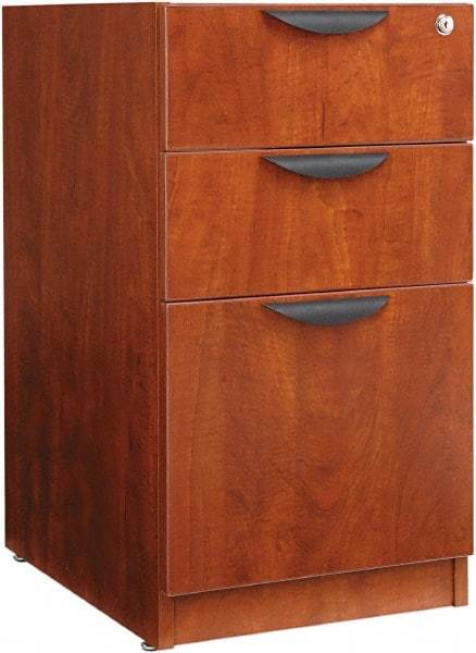 ALERA - 15-5/8" Wide x 28-1/2" High x 28-1/2" Deep, 3 Drawer Full Pedestal - Woodgrain Laminate, Cherry - Caliber Tooling