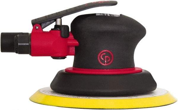 Chicago Pneumatic - 12,000 OPM, 8 CFM Air Consumption, Palm Air Orbital Sander - Round Pad, 1/4" Inlet - Caliber Tooling