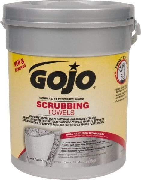 GOJO - Pre-Moistened Hand Cleaning Wipes - Canister, 12-1/4" x 10-1/2" Sheet Size, Red - Caliber Tooling