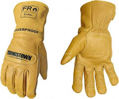 Youngstown - Size L, Leather or Synthetic Leather, Arc Flash, Flame Resistant & Waterproof Gloves - Waterproof & Kevlar Lined, 50.5 cal/Sq cm Max Arc Protection, HRC 4, ANSI Cut Level 2, NFPA70E & ASTM F2302 - Caliber Tooling