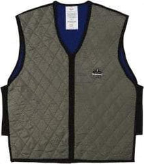 Ergodyne - Size L, Gray Cooling Vest - 38 to 42" Chest, Zipper Front, Nylon - Caliber Tooling