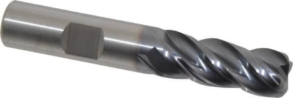 Kennametal - 1/2", 4 Flute, Solid Carbide, 0.09" Corner Radius End Mill - 3" OAL, 1-1/4" LOC - Caliber Tooling