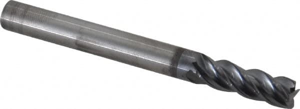 Kennametal - 1/4", 4 Flute, Solid Carbide, Corner Chamfer End Mill - 2-1/2" OAL, 3/4" LOC - Caliber Tooling