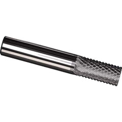 Made in USA - 1/8" Diam, 1/2" LOC, Plain End, Solid Carbide Diamond Pattern Router Bit - Right Hand Cut, 1-1/2" OAL, 1/8" Shank Diam, Use on Carbon & Honeycomb, Carbon Fiber, Composite, Fiberglass, Graphite - Caliber Tooling