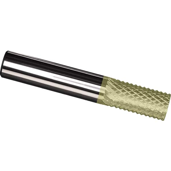 Made in USA - 1/4" Diam, 1" LOC, Plain End, Solid Carbide Diamond Pattern Router Bit - Right Hand Cut, 3" OAL, 1/4" Shank Diam, Use on Carbon & Honeycomb, Carbon Fiber, Composite, Fiberglass, Graphite - Caliber Tooling