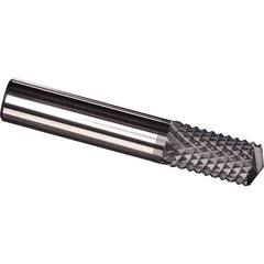 Made in USA - 3/8" Diam, 1" LOC, Drill Point End, Solid Carbide Diamond Pattern Router Bit - Right Hand Cut, 2-1/2" OAL, 3/8" Shank Diam, Use on Carbon & Honeycomb, Carbon Fiber, Composite, Fiberglass, Graphite - Caliber Tooling