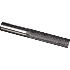 Made in USA - 1/8" Diam, 1/2" LOC, Plain End, Solid Carbide Diamond Pattern Router Bit - Right Hand Cut, 1-1/2" OAL, 1/8" Shank Diam, Use on Cast Iron, Stainless, Steel, Titanium - Caliber Tooling