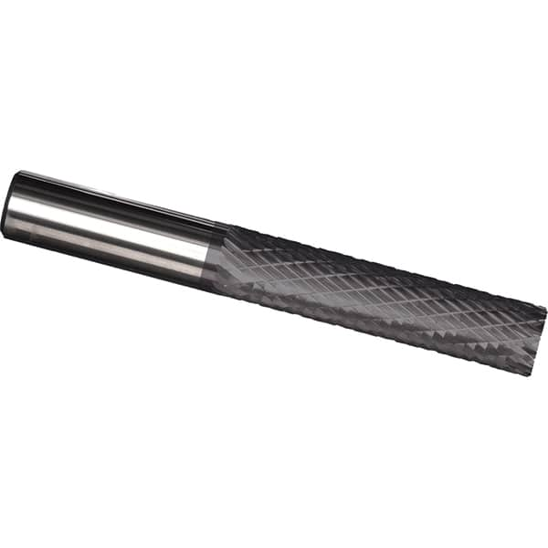 Made in USA - 5/16" Diam, 13/16" LOC, Plain End, Solid Carbide Diamond Pattern Router Bit - Right Hand Cut, 2-1/2" OAL, 5/16" Shank Diam, Use on Cast Iron, Stainless, Steel, Titanium - Caliber Tooling