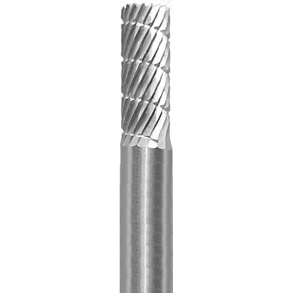 Made in USA - 1/4" Cut Diam, 1/4" Shank Diam, Cylinder Head Fastmill Cut Burr - Carbide, 5/8" LOC, 2" OAL - Caliber Tooling