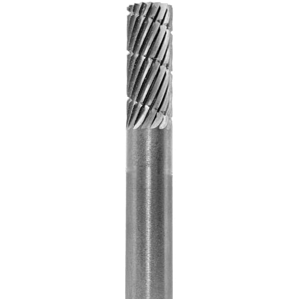 Made in USA - 6mm Cut Diam, 0.2362" Shank Diam, Cylinder Head Aluma Cut Burr - Carbide, 16mm LOC, 50mm OAL - Caliber Tooling