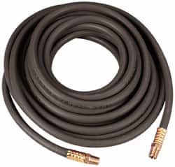 Value Collection - 1/2" ID x 0.787" OD 25' Long Multipurpose Air Hose - MNPT x MNPT Ends, 200 Working psi, 1/2" Fitting, Black - Caliber Tooling