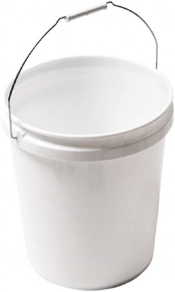 SEYMOUR-MIDWEST - 5 Gal, Plastic Round White Bucket & Pail Kit - Handle Included - Caliber Tooling