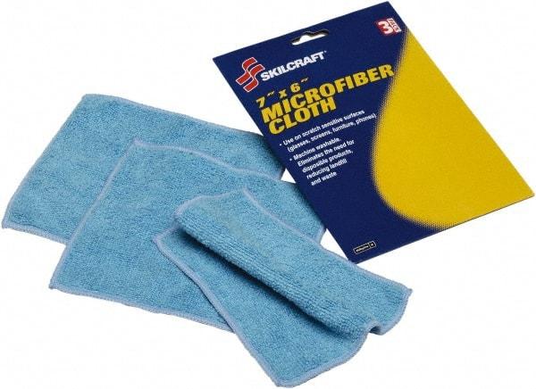 Ability One - Reusable Microfiber Wipes - 6" x 7" Sheet Size, Blue - Caliber Tooling