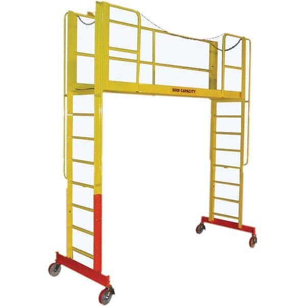 TRI-ARC - Rolling & Wall Mounted Ladders & Platforms Type: Double Entry Work Platform Style: Adjustable Height - Caliber Tooling