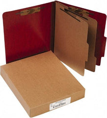 ACCO - 11 x 8 1/2", Letter Size, Red, File Folders with Top Tab - Right of Center Tab Cut Location - Caliber Tooling