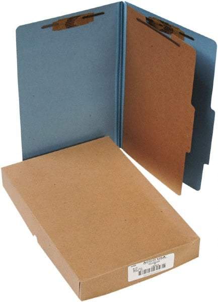 ACCO - 14 x 8 1/2", Legal, Sky Blue, File Folders with Top Tab - Right of Center Tab Cut Location - Caliber Tooling