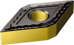 Sandvik Coromant - DNMG431 QM Grade 4235 Carbide Turning Insert - TiCN/AI2O3/TiN Finish, 55° Diamond, 1/2" Inscr Circle, 3/16" Thick, 1/64" Corner Radius