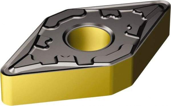 Sandvik Coromant - DNMG442 KF Grade 3210 Carbide Turning Insert - TiCN/AI2O3/TiN Finish, 55° Diamond, 1/2" Inscr Circle, 1/4" Thick, 1/32" Corner Radius - Caliber Tooling