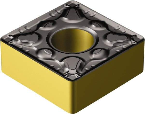 Sandvik Coromant - SNMG434 PM Grade 4325 Carbide Turning Insert - TiCN/AI2O3/TiN Finish, 90° Square, 1/2" Inscr Circle, 3/16" Thick, 1/16" Corner Radius - Caliber Tooling