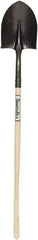 SEYMOUR-MIDWEST - 12" High x 8-3/4" Wide Round Steel Shovel - 42" Long Wood Straight Handle, Rolled - Caliber Tooling