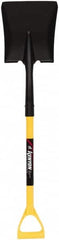 SEYMOUR-MIDWEST - 11-1/2" High x 9" Wide Square Steel Shovel - 28" Long Polymer D-Grip Handle, Front Turned - Caliber Tooling