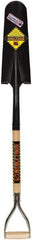 SEYMOUR-MIDWEST - 16" High x 8-7/8" Wide Round Steel Spade - 30" Long Wood D-Grip Handle, Front Turned - Caliber Tooling