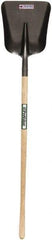 SEYMOUR-MIDWEST - 14" High x 11" Wide Square Steel Scoop - 44" Long Wood Straight Handle, No Step - Caliber Tooling