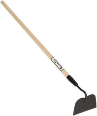 SEYMOUR-MIDWEST - 6-1/4" High x 6" Wide Square Steel Hoe - 48" Long Wood Straight Handle, No Step - Caliber Tooling