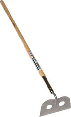 SEYMOUR-MIDWEST - 7" High x 10" Wide Square Steel Hoe - 66" Long Wood Straight Handle, No Step - Caliber Tooling