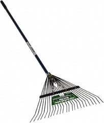 SEYMOUR-MIDWEST - Spring Brace Rake with 54" Straight Aluminum Handle - 1/2" Blade Width, 24 Tines, 13" Tine Length - Caliber Tooling